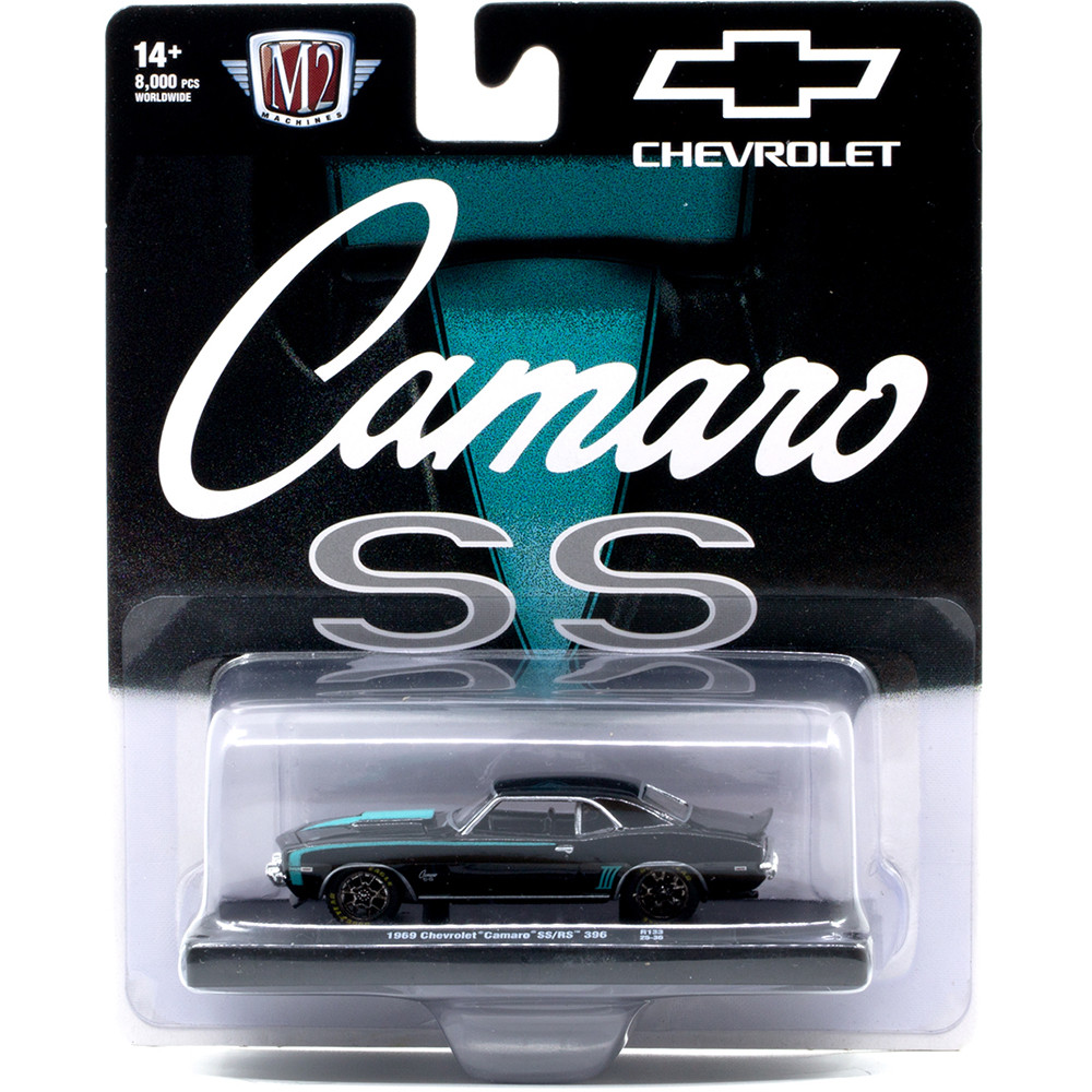 1969 Chevrolet Camaro SS/RS 396 Black Diecast Model Car | M2 Machines