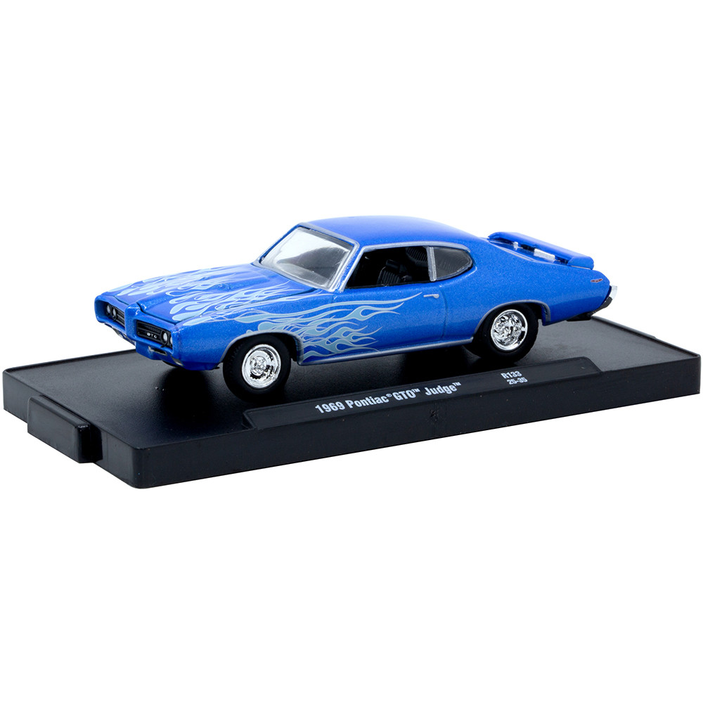 1969 Pontiac GTO Judge Blue with Flames | M2 Machines