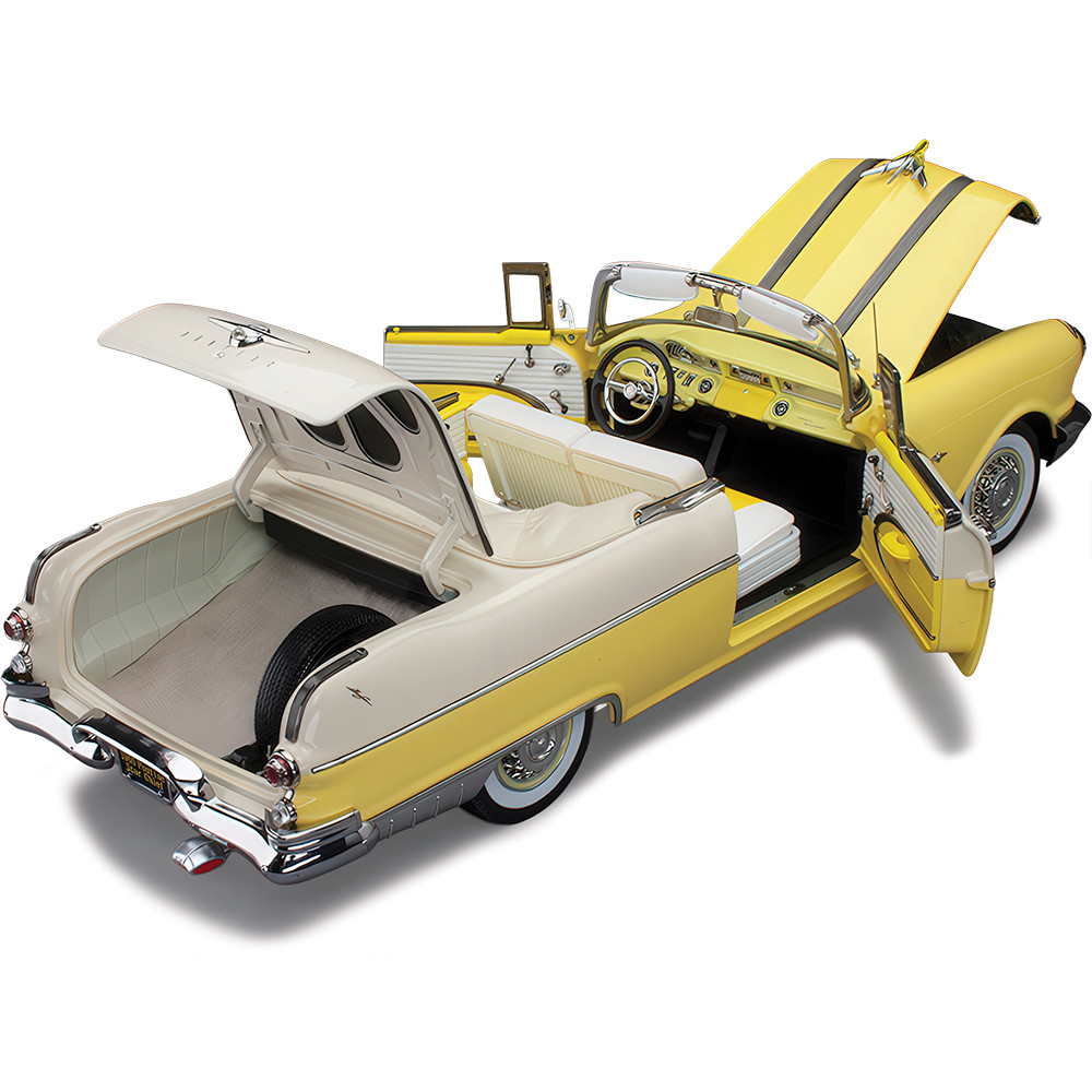 1955 Pontiac Star Chief Open Convertible White Mist / Avalon Yellow