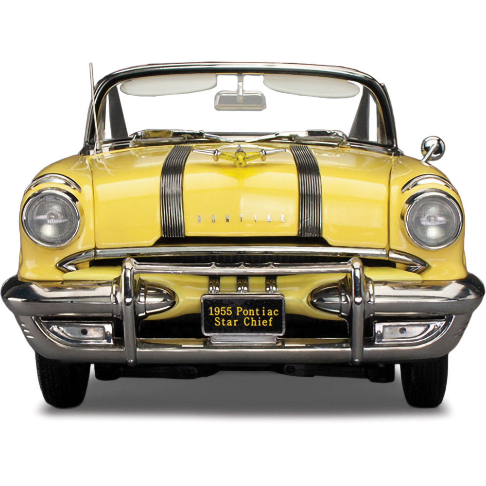 1955 Pontiac Star Chief Open Convertible White Mist / Avalon Yellow