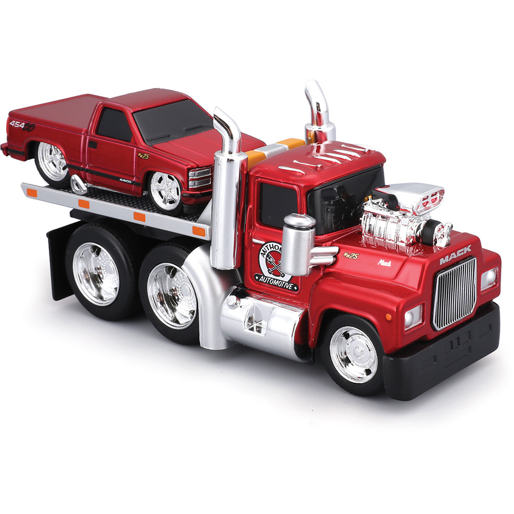 WSIマック8×4 ローボーイトレ3×3×3 CATスクレイパー 1/50 1980 MACK R685ST Flatbed & 1993 Chevy 454 SS Muscle Transports |