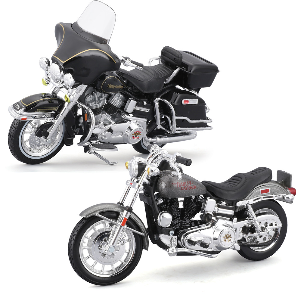 貴重 アイテム！Harley-Davidson フィギュア Harley-Davidson Duo 1977 FXS Low Rider + 1978 Electra Glide | Maisto