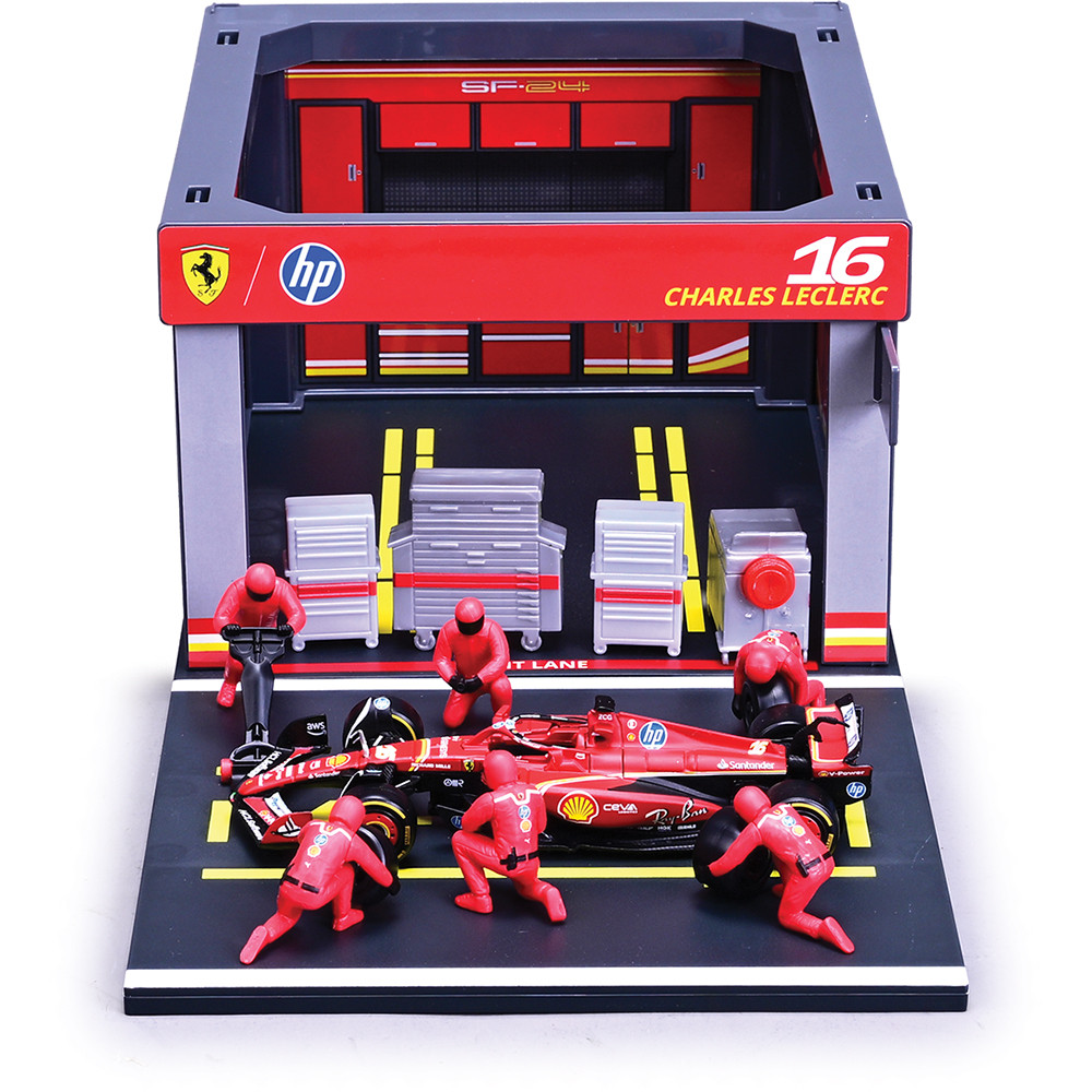 2024 Ferrari F1 SF-24 Pit Pass Leclerc #16 Diecast Model Car | Bburago