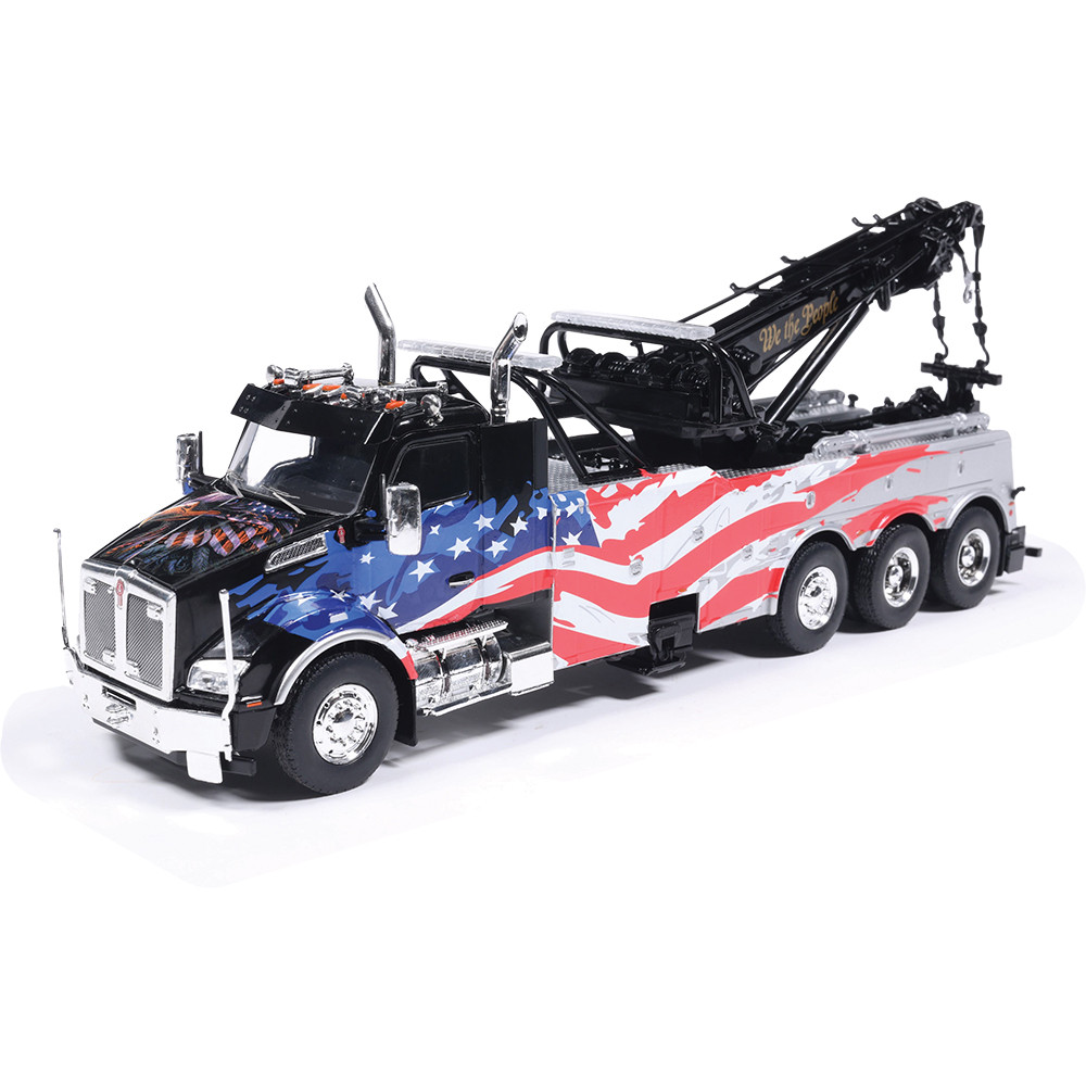 FirstGearアメリカトラック野郎レッカー車ミニカーKenworthT880 Kenworth T880 Wrecker Black With American Flag | IXO Models