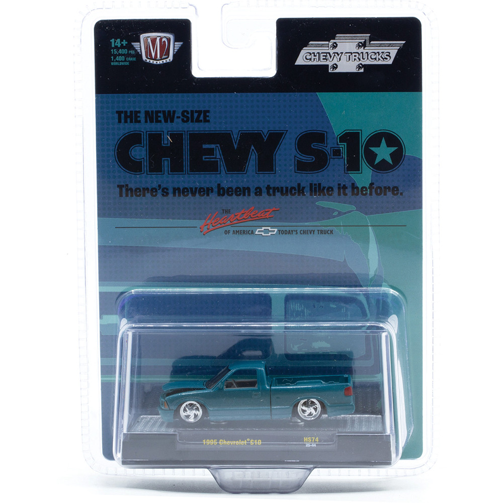 1995 Chevrolet S10 Custom Teal Diecast Model Truck | M2 Machines