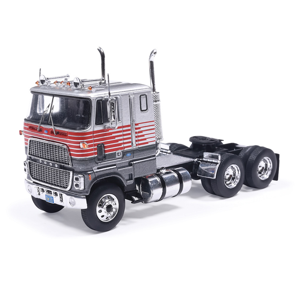 1990 Ford COE 9000 Silver and Red Diecast Model Truck | IXO Models