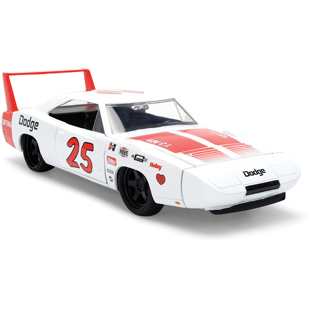 1969 Dodge Charger Daytona White #25 Diecast Model Car | Jada Toys