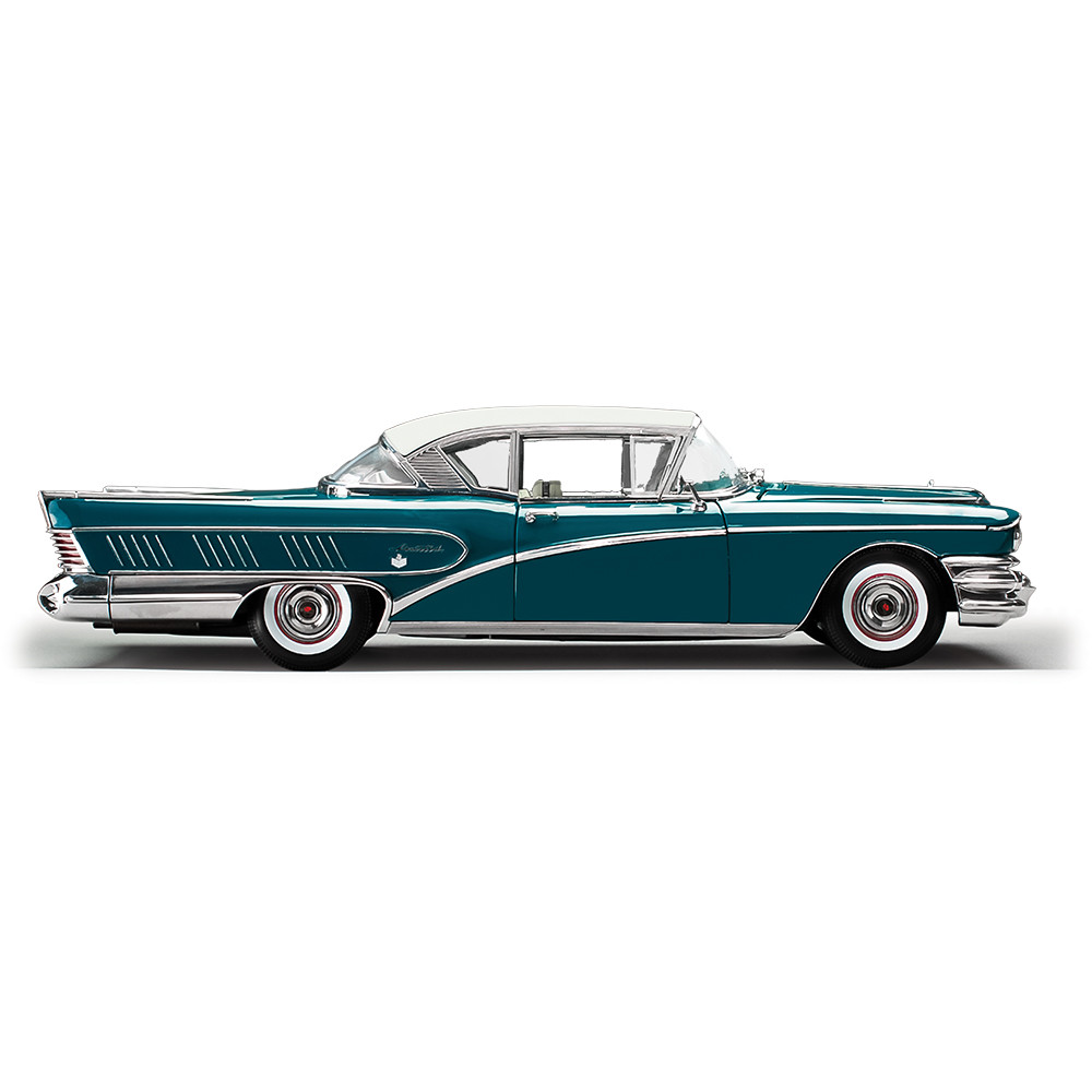 1958 Buick Limited Riviera Coupe -Glacier White / Dark Turquoise Poly