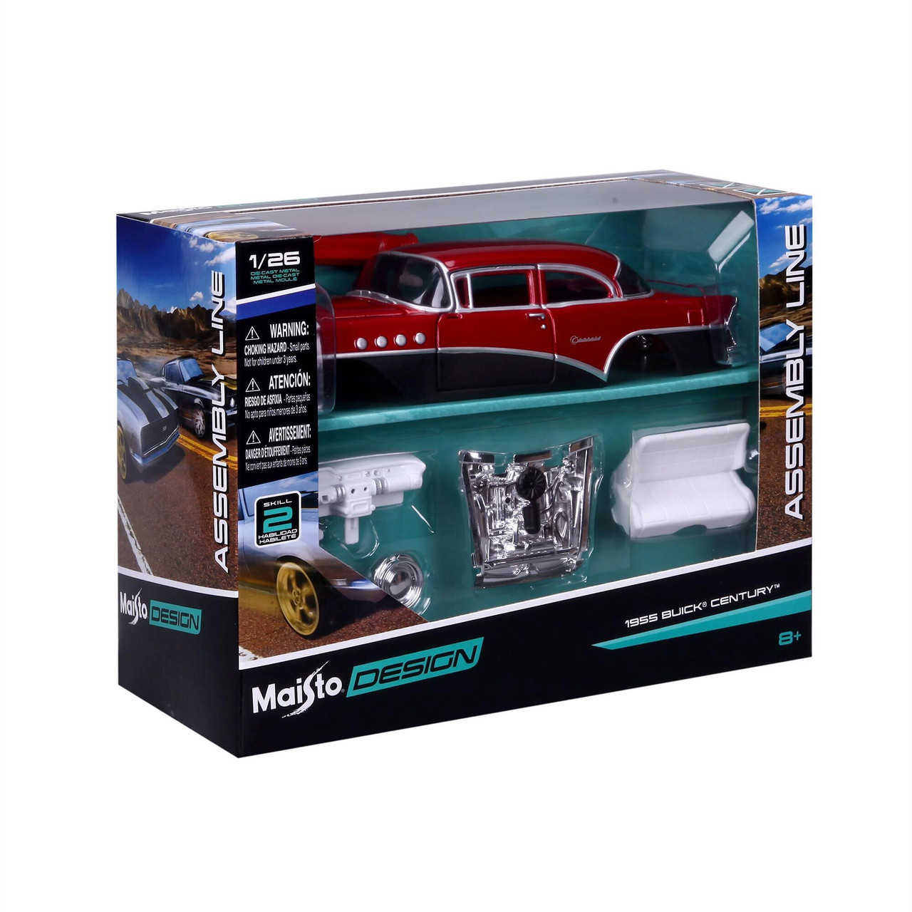 1955 Buick Century Assembly Line 1:26 Scale Diecast Model Kit by Maisto