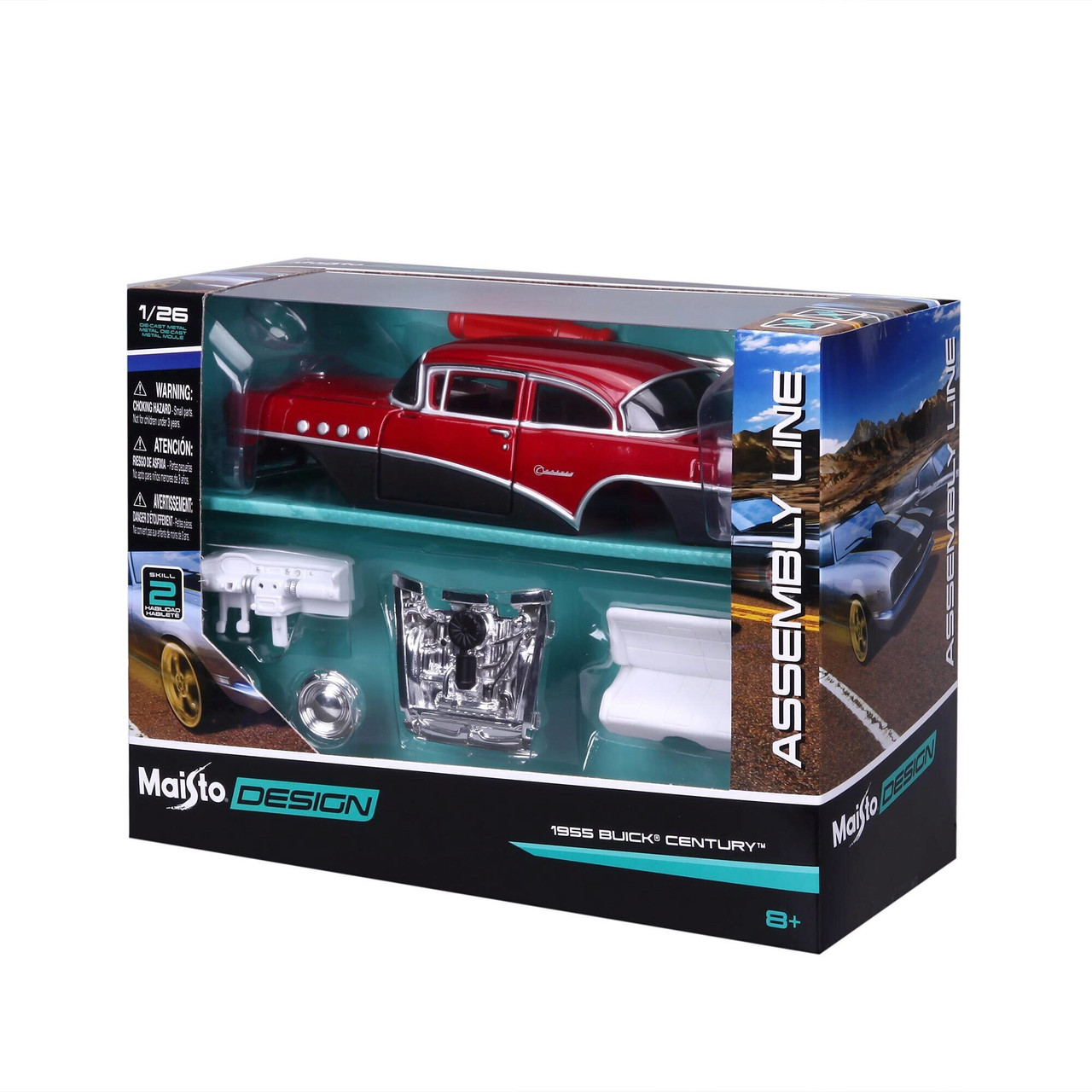 1955 Buick Century Assembly Line 1:26 Scale Diecast Model Kit by Maisto