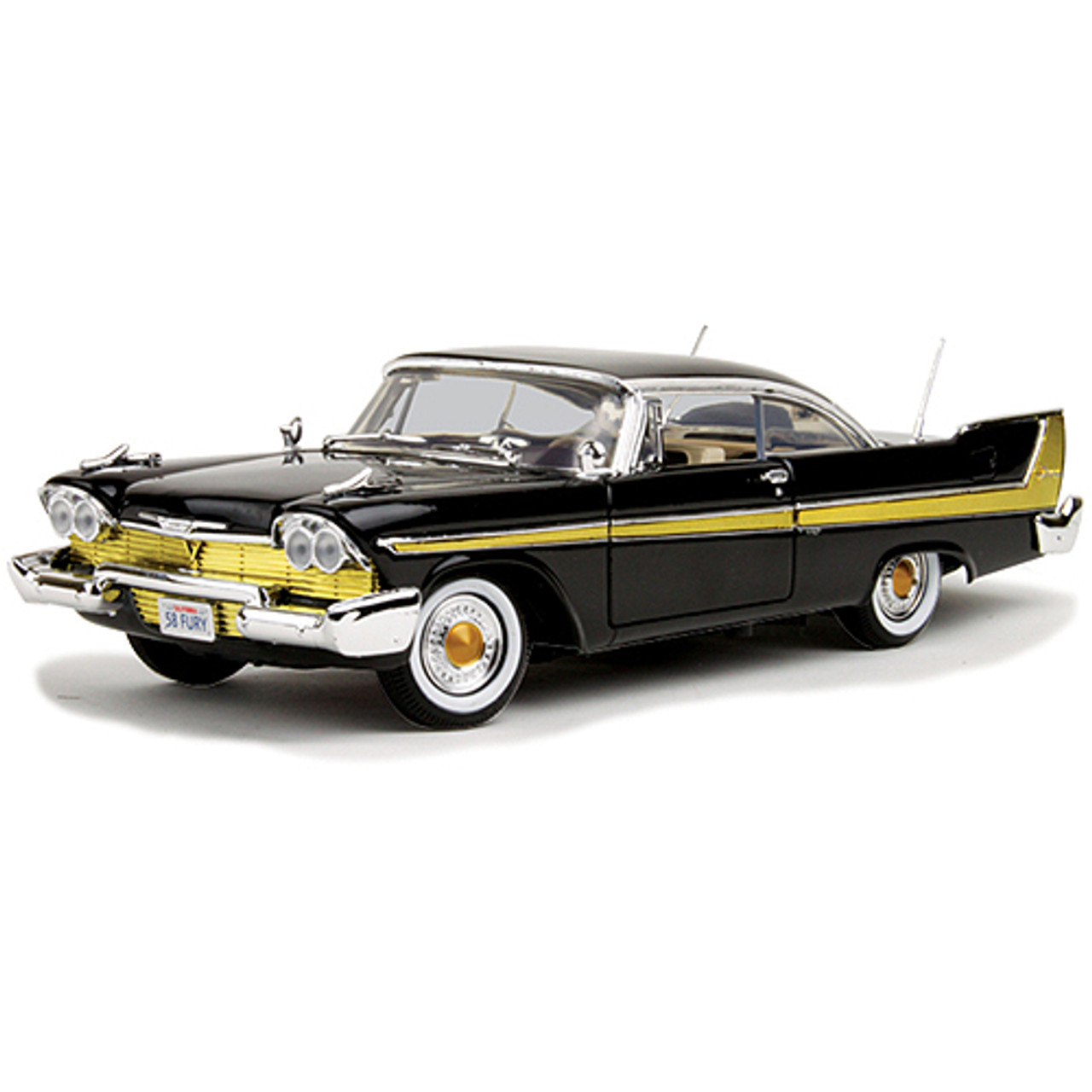 1958 Plymouth Fury - Black 1:18 Scale Diecast Model by Motormax
