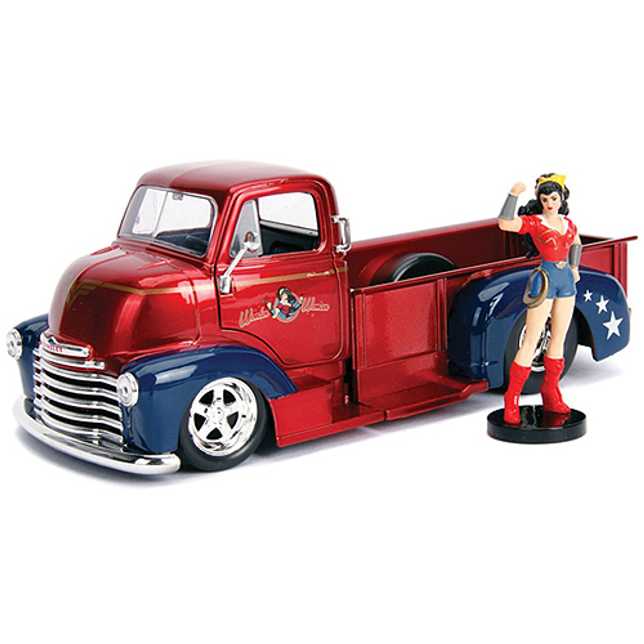ミニカー 1:24 1952 CHEVY COE PICKUP & WONDERWOMAN Wonder Woman 1952 Chevy COE Bombshell Pickup Diecast Model