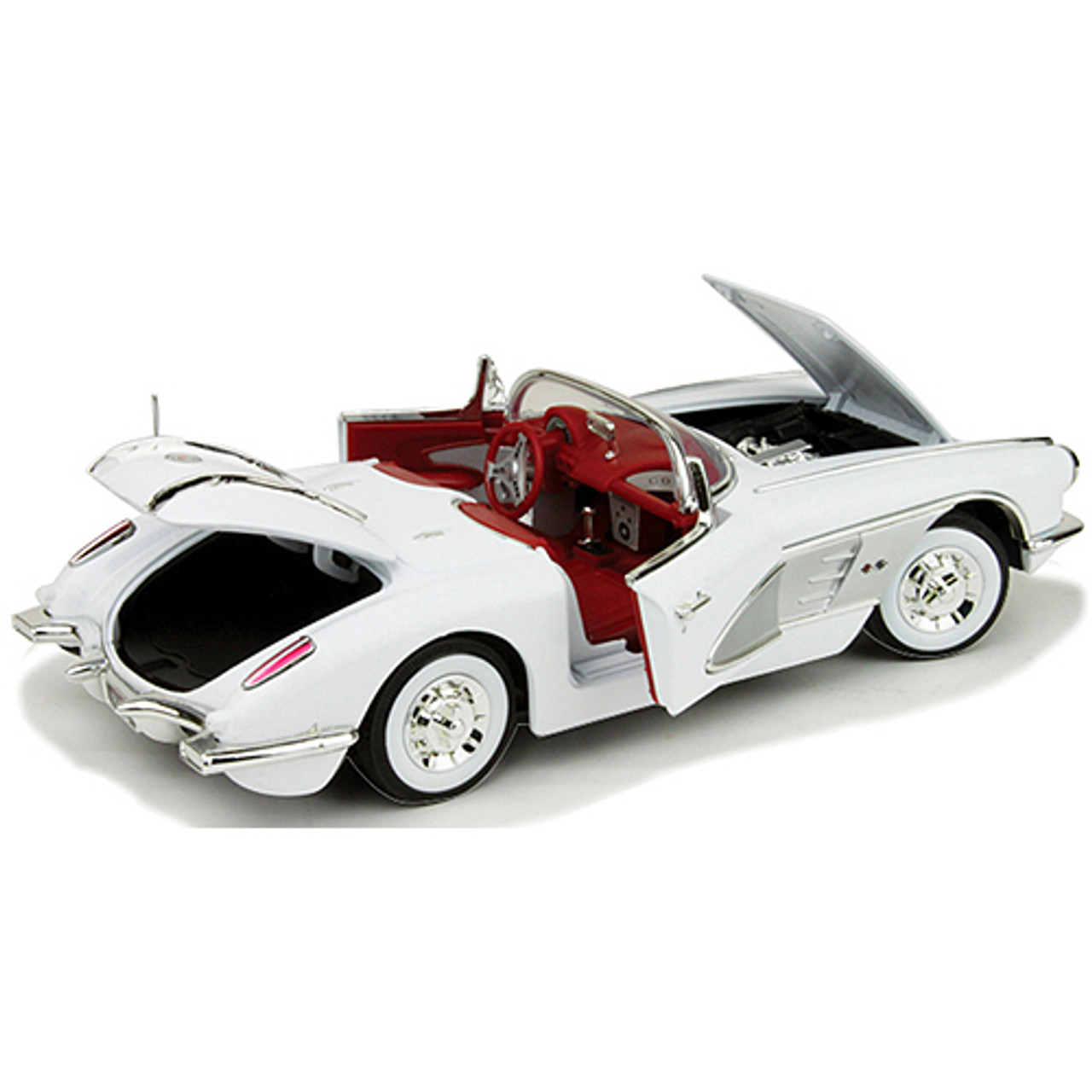 1958 Corvette - white 1:18 Scale Diecast Model by Motormax