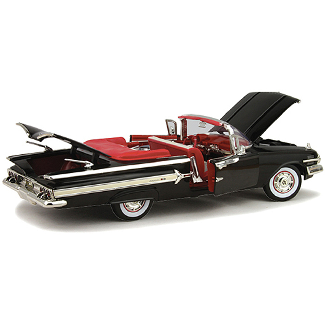 1960 Chevy Impala Convertible - Black 1:18 Scale Diecast Model by Motormax