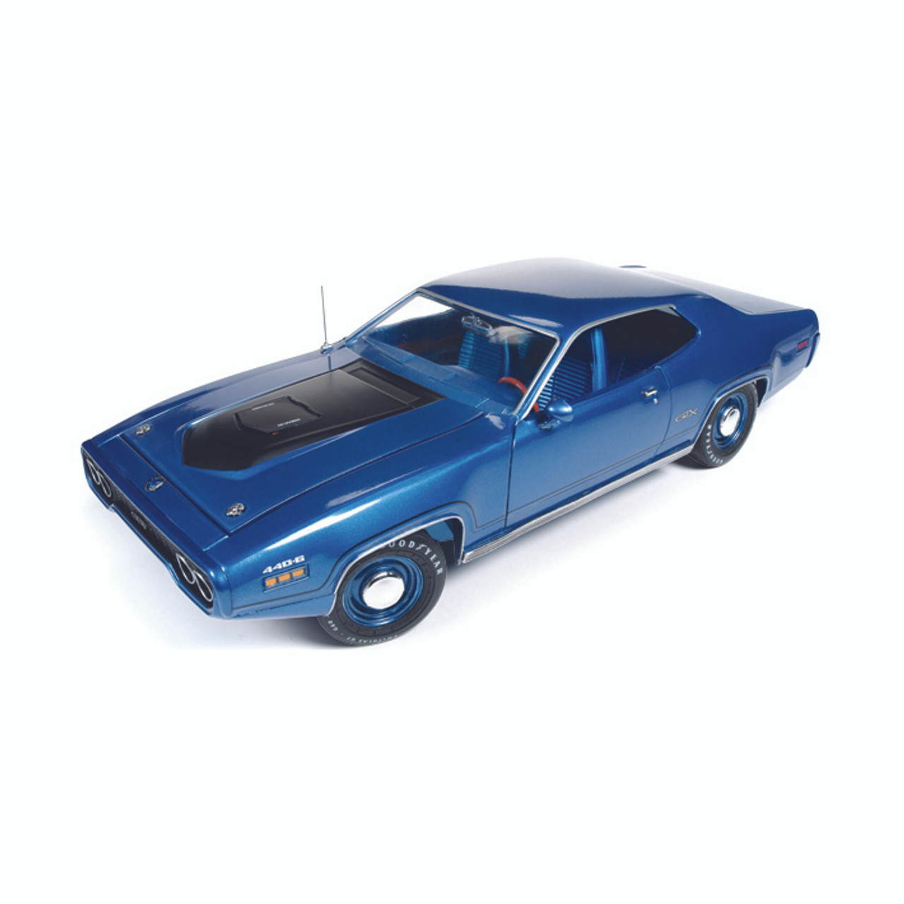 1971 Plymouth GTX Hardtop - Blue 1:18 Scale Diecast Model by Auto World