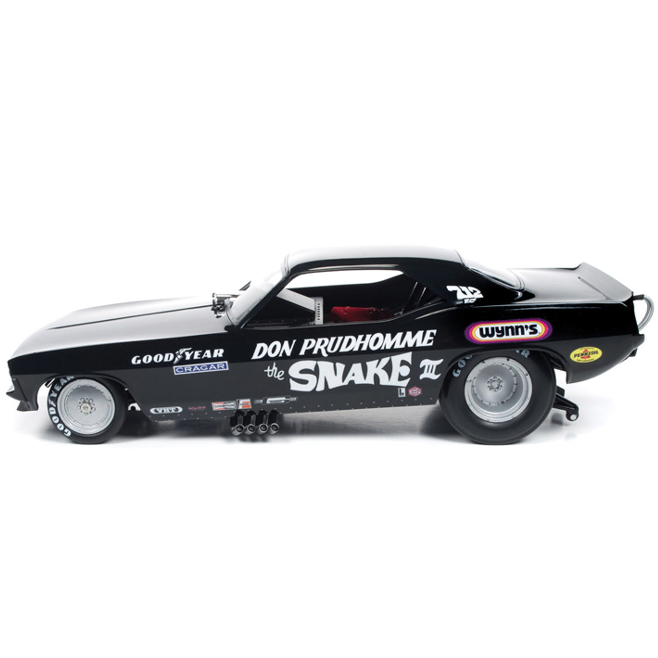 1973 Plymouth Cuda The Snake III Don Prudhomme Funny Car 1:18 Scale Diecast  Replica Model by American Muscle - Ertl