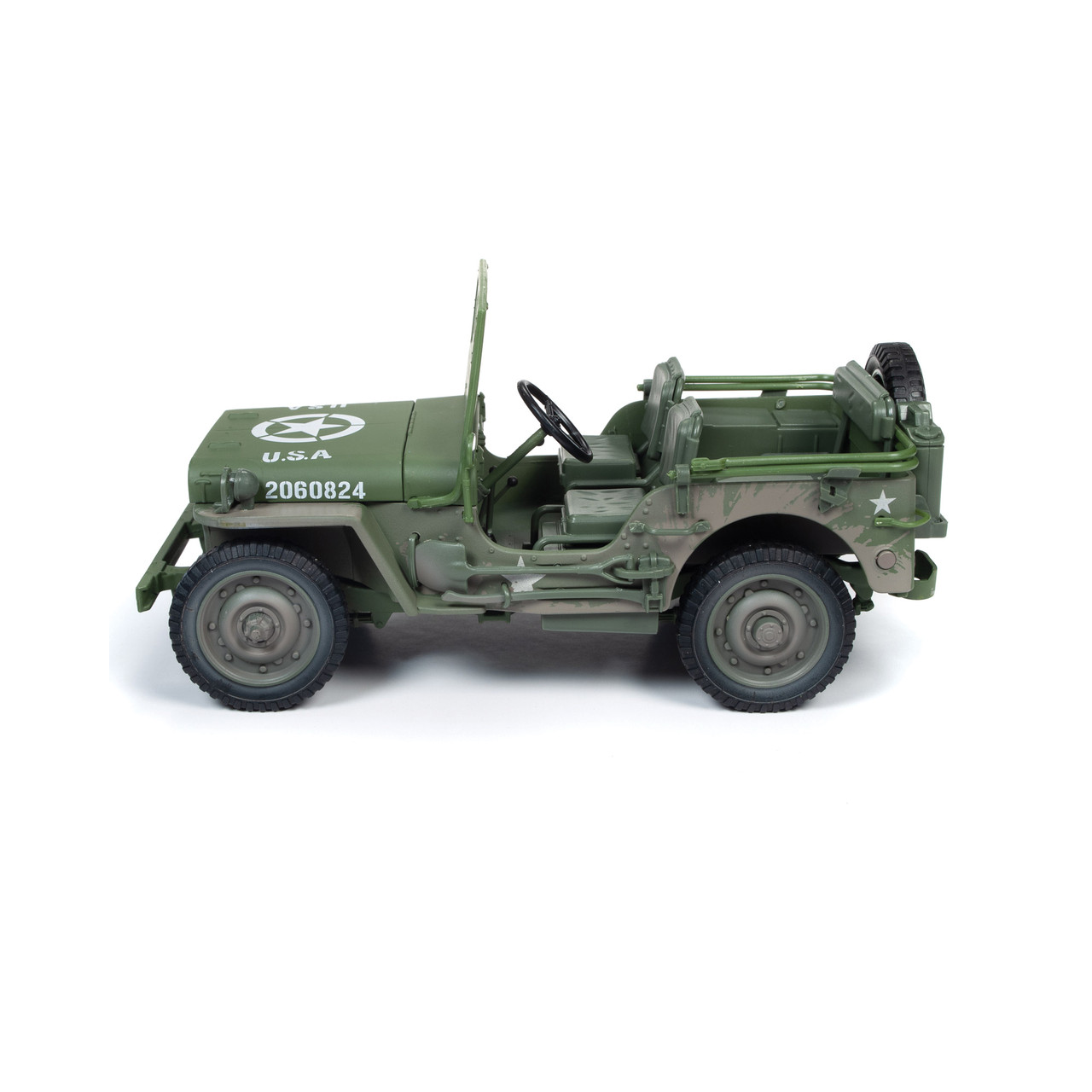 WWII U.S. Army Muddy Jeep 1:18 Scale Diecast Model by Auto World