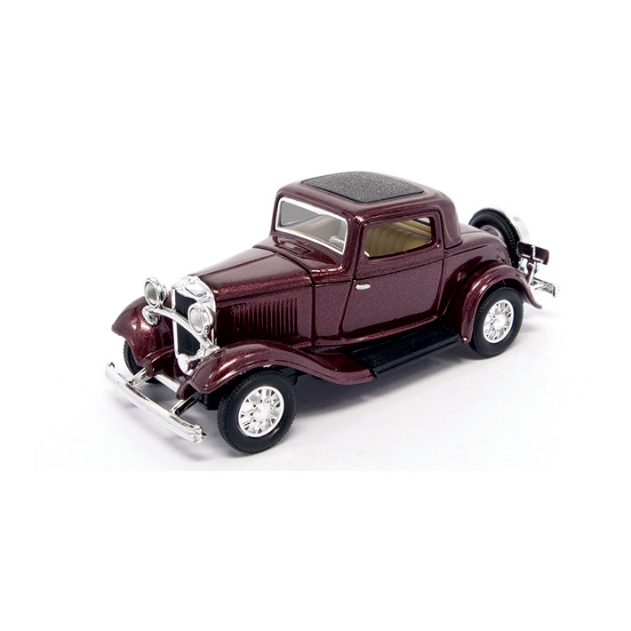 1932 Ford 3-Window Coupe Burgundy Diecast Model | Road Signature