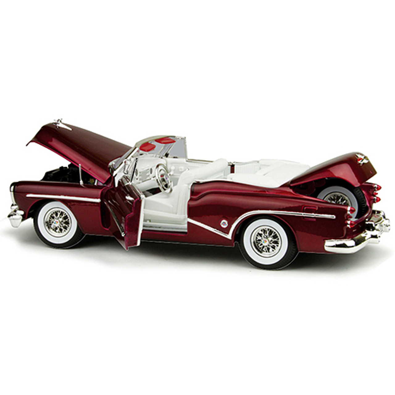 Motormax Bui-ck Skylark Roadmaster Cabrio Rot Metallic 1 Generation 1953-1954 1/18 Modell Auto mit individiuellem Wunschkennzeichen