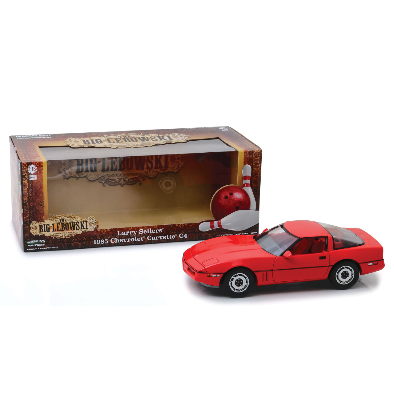 The Big Lebowski Little Larry Sellers' 1985 Corvette C4 1:18 Scale Diecast  Model Car by Greenlight