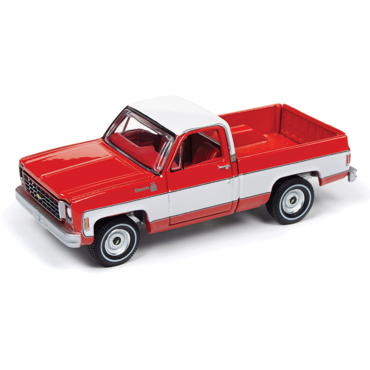 1975 Chevy Silverado 10 Fleet Side Truck 1:64 Scale Diecast Model Truck by  Auto World