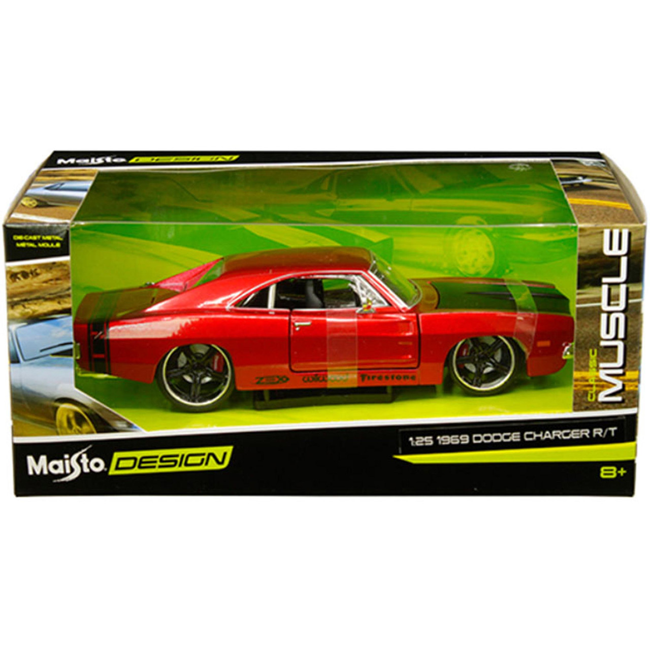 1969 Dodge Charger R/T Red Diecast Model Car | Maisto