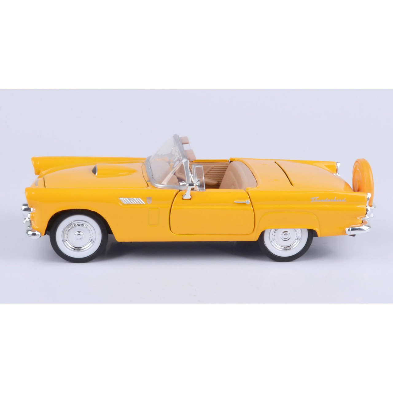 1956 Ford Thunderbird Convertible Yellow Diecast Model Car