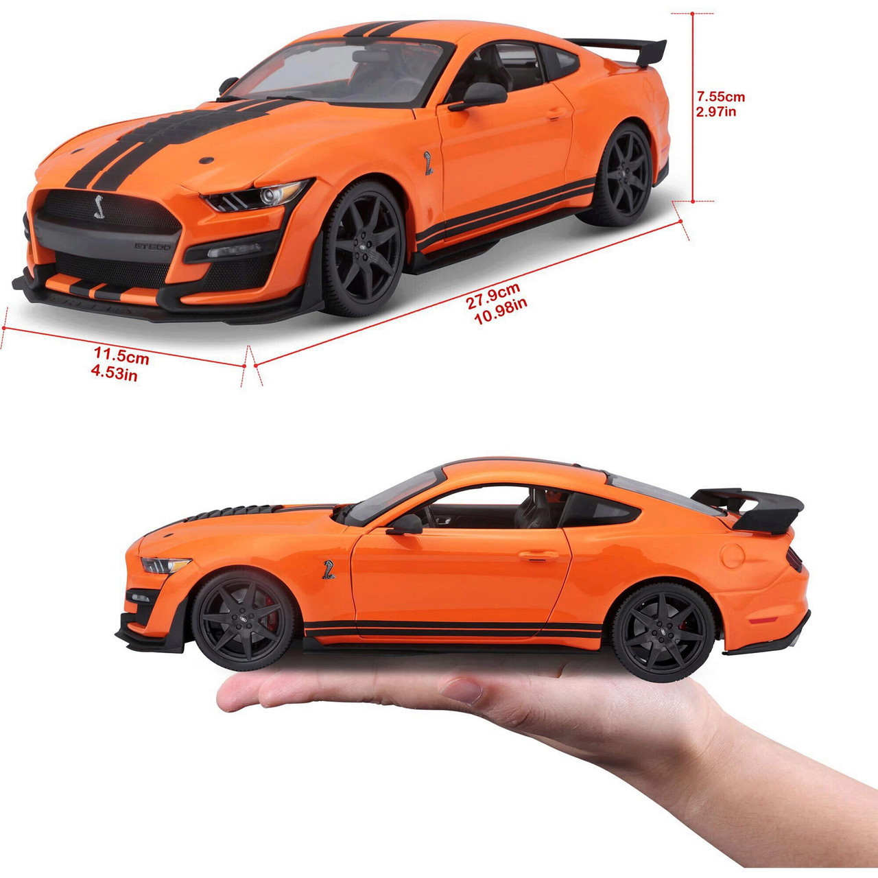 2020 Ford Shelby G.T. 500 - Orange 1:18 Scale Diecast Model Car by Maisto