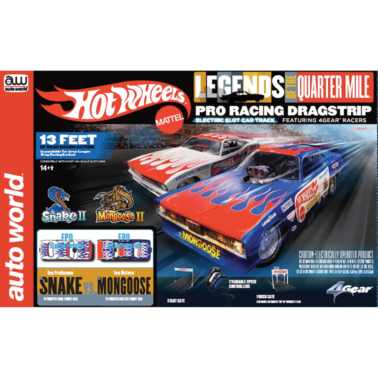 olifant mesh dwaas 13' Hot Wheels Funny Car Slot Drag Set Don "Snake" Prudhomme vs Tom  "Mongoose" McEwen Diecast Model by Auto World | Fairfield Collectibles