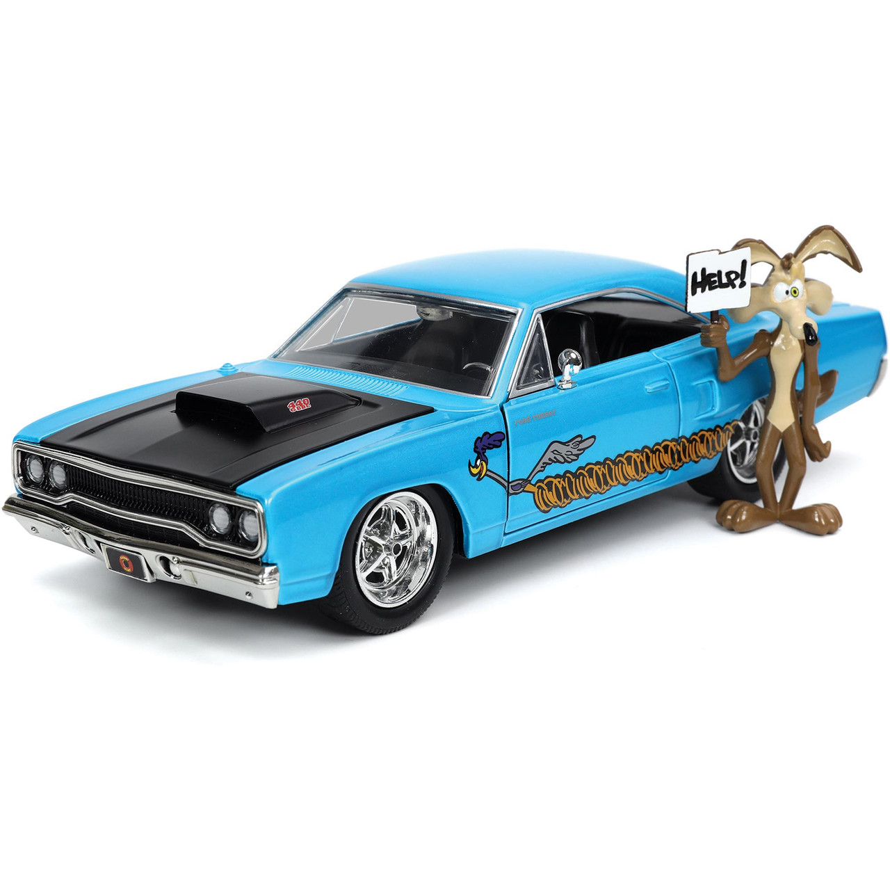 1970 Plymouth Road Runner & Wile E. Coyote Figure | Jada Toys