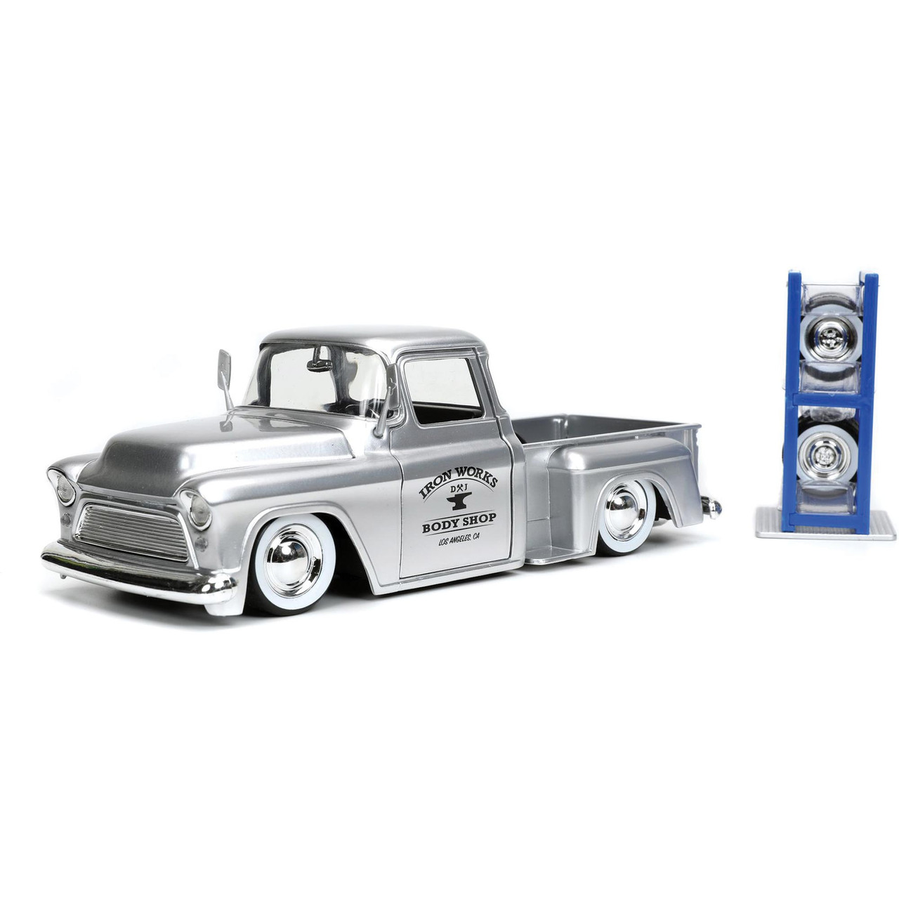 1955 Chevy Stepside Pickup with Tire Rack - Just Trucks 1:24 Scale Diecast  Replica Model by Jada Toys