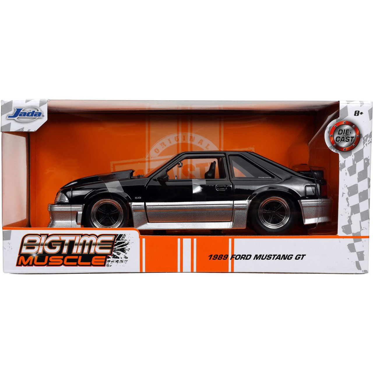 1989 Ford Mustang GT BTM - Black 1:24 Scale Diecast Model Car by Jada Toys