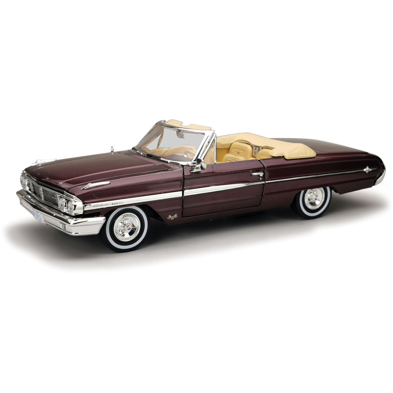 1964 Ford Galaxie 500/XL Open Convertible-Vintage Burgundy 1:18 Scale  Diecast Replica Model by Sunstar