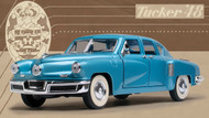 Brilliant Waltz Blue 1948 Tucker Torpedo 1:18 Scale Diecast by Road Signature