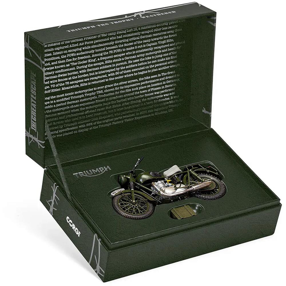 Moto Miniature Corgi 1/12 Triumph Trophy TR6 - The Great Escape Steve McQueen - Dealer édition