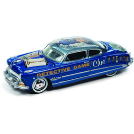 Vintage Clue - 1951 Hudson Hornet  (Mrs. Peacock & Conservatory & Candlestick) w/Poker Chip - Lagoon Blue w/ Bali Blue T Main  