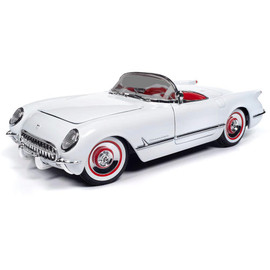 1954 Corvette Convertible - Exclusive Polo White 1:18 Scale Diecast Model by American Muscle - Ertl Main  