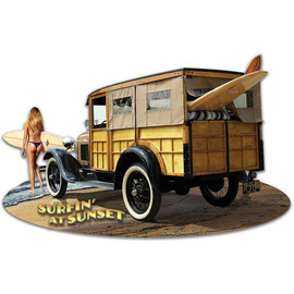 1929 Woody Cut-Out Metal Sign Main  