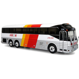 1984 EAGLE MODEL 10 COACH: ARROW BUS LINES DESTINATION: LAS VEGAS 1:87 Scale Diecast Model by Iconic Replicas Main  