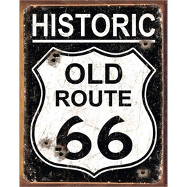 Historic Old Route 66 - Weathered Wall Art Main  