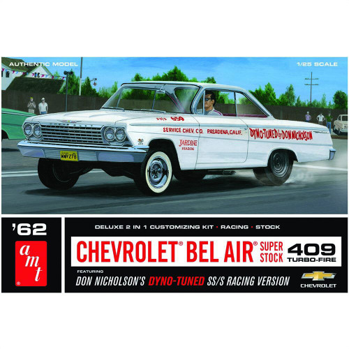 1962 CHEVY BEL AIR SUPER STOCK 1:25 SCALE KIT 1:25 Scale Diecast Model by AMT Main Image