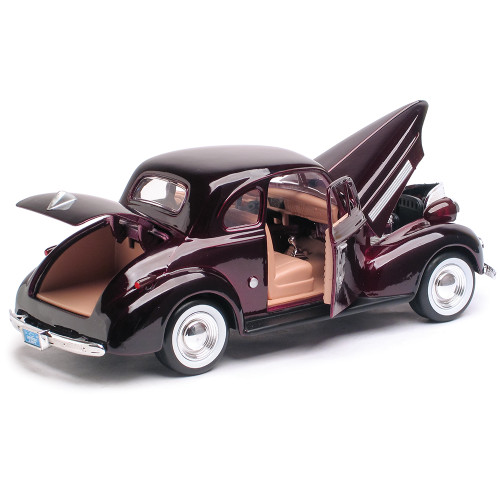 1939 Chevy Coupe - Burgundy 1:24 Scale Diecast Model by Motormax Alt Image 1
