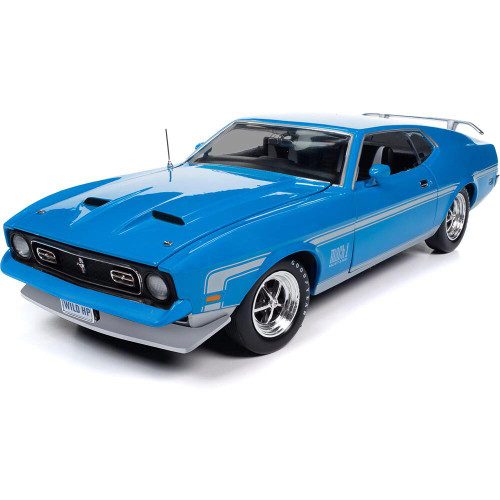 1972 Ford Mustang Mach 1 - Grabber Blue 1:18 Scale Diecast Model by American Muscle - Ertl Main Image