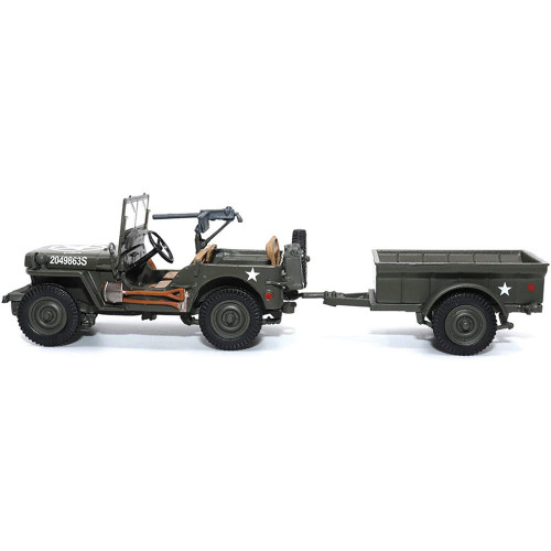 1/4-Ton Willys Jeep with Trailer 1/43 Die Cast Model 1:43 Scale Diecast Model by Militaria Diecast Alt Image 6