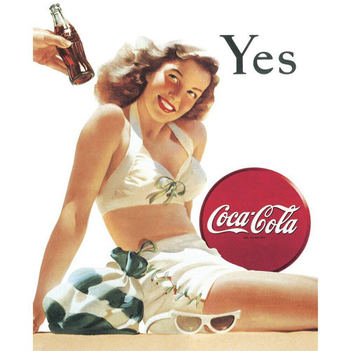 Coke Bathing Beauty Yes Metal Sign  Diecast Model by Desperate Enterprises Main Image