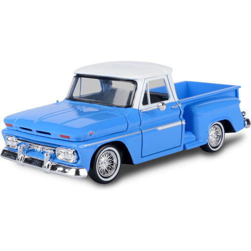 1966 GMC C1000 Fenderside Low Rider - Blue 1:24 Scale Diecast Model by Motormax Main Image