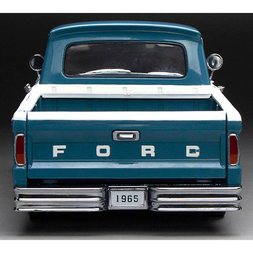 1965 Ford F-100 Custom Cab Pickup - Blue & White 1:18 Scale Diecast Model by Sunstar Alt Image 4