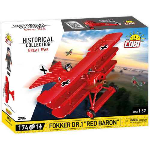 Fokker Dr. 1 ''Red Baron'' Building Block Model - 174 Pieces 1:32 Scale Diecast Model by COBI Toys Main Image