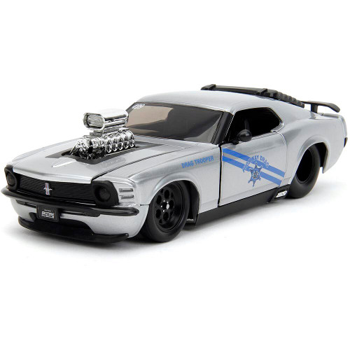 1970 Ford Mustang Boss 429 Police - BTM Silver 1:24 Scale Diecast Model by Jada Toys Main Image