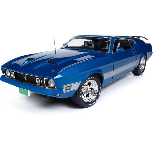 1973 Ford Mustang Mach 1 (Class of 1973) - Blue Glow 1:18 Scale Diecast Model by American Muscle - Ertl Main Image
